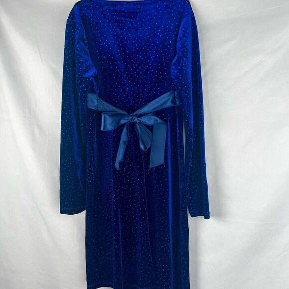 Speechless Girls’s Blue Long Sleeve Rose Dress 10 - Picture 3 of 9